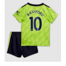 Manchester United Marcus Rashford #10 Tredjedraktsett Barn 2022-23 Kortermet (+ korte bukser)